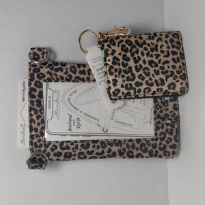 Olivia Moss Cheetah Crossbody Phone Bag & ID Card Wallet NWT